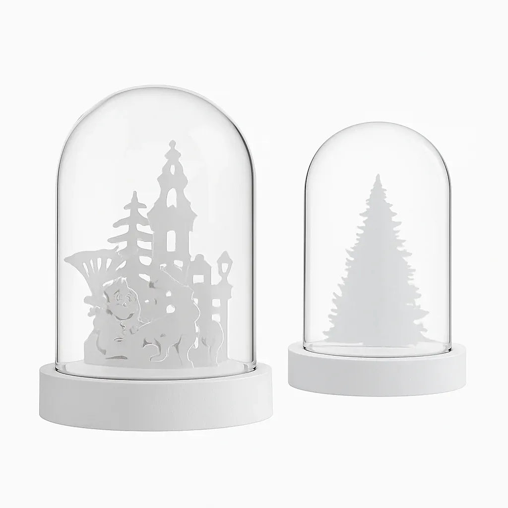 LIVARNO Home Glass LED Christmas Dome with Warm White Light & Timer - Gomix Brands Outlet